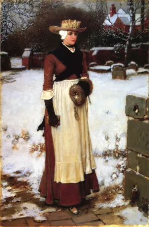 Puritan Maiden by George Hawley Hallowell Oil Painting