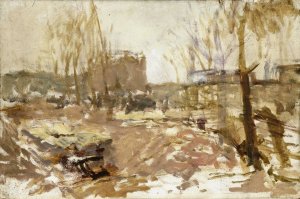 Bouwterrein aan de De Clercqstraat by George Hendrik Breitner Oil Painting