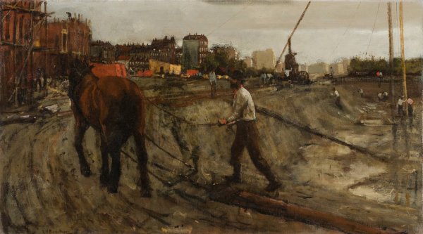 Building site  by George Hendrik Breitner - Hand-Painted Oil Painting Reproduction