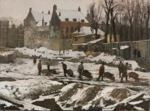 Construction Site in Amsterdam by George Hendrik Breitner Oil Painting