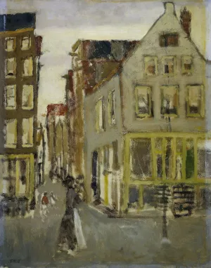 De Lauriergracht bij de Tweede Laurierdwarsstraat by George Hendrik Breitner Oil Painting