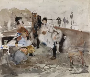 Gezelschap op een boot by George Hendrik Breitner Oil Painting