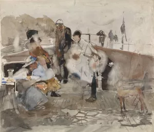 Gezelschap op een boot by George Hendrik Breitner Oil Painting