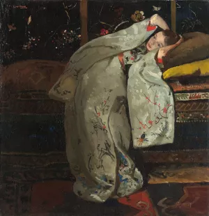 Girl in a White Kimono by George Hendrik Breitner Oil Painting