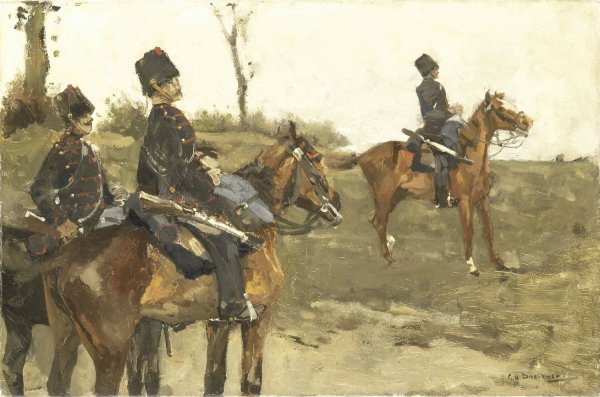 Hussars  by George Hendrik Breitner - Hand-Painted Oil Painting Reproduction