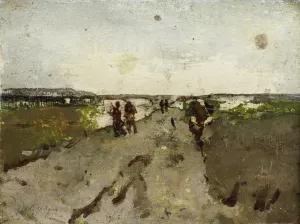 Landscape near Waalsdorp, with Soldiers on Maneuver by George Hendrik Breitner Oil Painting