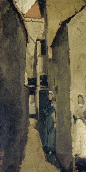 Neighborhood Street in The Hague or Scheveningen by George Hendrik Breitner Oil Painting