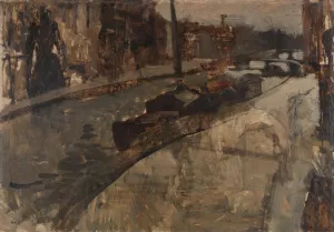 Prinsengracht near Lauriergracht, Amsterdam Oil painting by George Hendrik Breitner