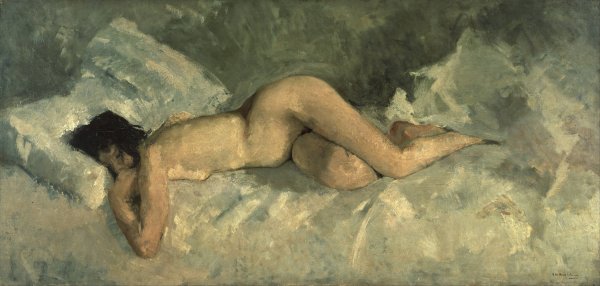 Reclining nude  by George Hendrik Breitner - Hand-Painted Oil Painting Reproduction
