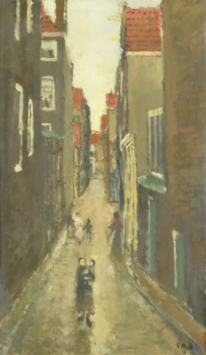 The Baanbrugsteeg looking from the Haarlemmerdijk towards the Vinkenstraat and the Brouwersgracht by George Hendrik Breitner Oil Painting
