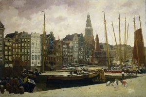 The Damrak, Amsterdam by George Hendrik Breitner Oil Painting