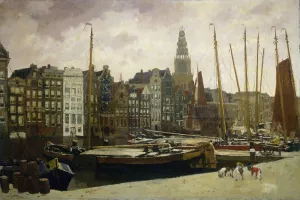 The Damrak, Amsterdam by George Hendrik Breitner Oil Painting