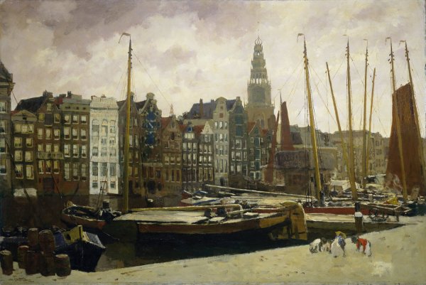The Damrak, Amsterdam  by George Hendrik Breitner - Hand-Painted Oil Painting Reproduction