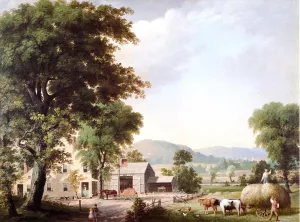 Haying at Jones Inn by George Henry Durrie Oil Painting