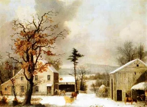 Jones Inn, Winter by George Henry Durrie Oil Painting
