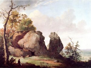 Judges Cave, West Rock, New Haven by George Henry Durrie Oil Painting