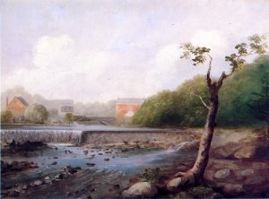 Kinney Town Dam, Seymour, Connecticut by George Henry Durrie Oil Painting