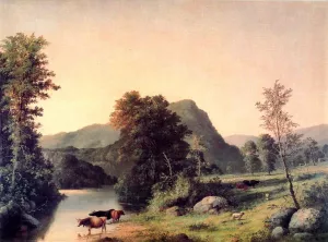 Landscape with Cattle by George Henry Durrie - Oil Painting Reproduction