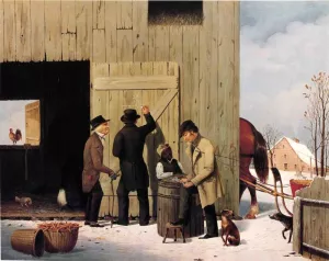 Settling a Bill by George Henry Durrie - Oil Painting Reproduction