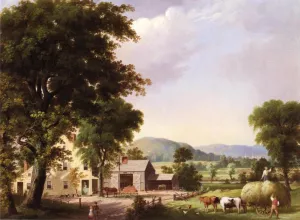 Summer, Haying at Jones Inn by George Henry Durrie Oil Painting