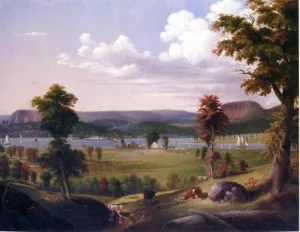 Summer Landscape Near New Haven, View from East Haven by George Henry Durrie Oil Painting