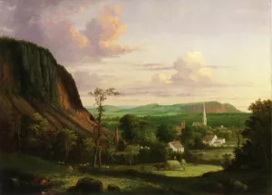 View of Westville by George Henry Durrie - Oil Painting Reproduction