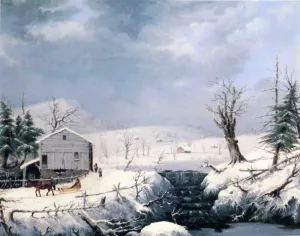 Winter in New England by George Henry Durrie - Oil Painting Reproduction