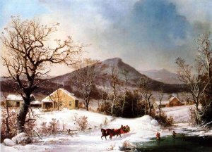 Winter in the Country 2 by George Henry Durrie Oil Painting