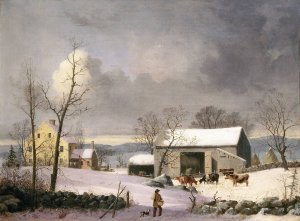 Winter in the Country by George Henry Durrie Oil Painting