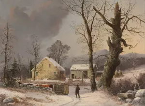 Winter Landscape Oil painting by George Henry Durrie