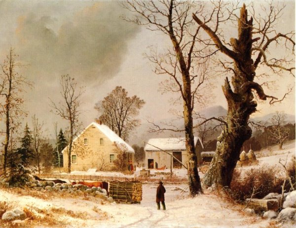 Main Product Photo of Winter Scene in New England Painting by George Henry Durrie