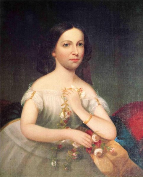 Young Girl also known as Augusta Caroline English by George Henry Durrie - Hand-Painted Oil Painting Reproduction