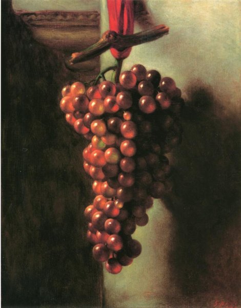 Hanging Grapes by George Henry Hall - Hand-Painted Oil Painting Reproduction