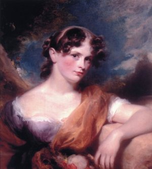 Portrait of Miss Carolline Hopwood Oil painting by George Henry Harlow