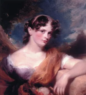 Portrait of Miss Carolline Hopwood Oil painting by George Henry Harlow