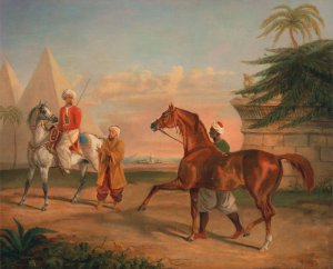 Mameluke purchasing an Arabian stallion Oil painting by George Henry Laporte