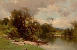 Gone Fishing by George Henry Smillie Oil Painting