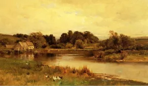 Mill Pond at Ridgefield, Connecticut by George Henry Smillie - Oil Painting Reproduction