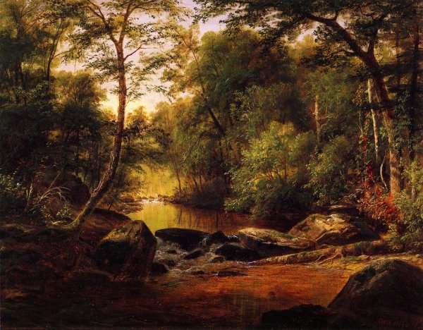 Main Product Photo of A River Landscape Painting by George Hetzel