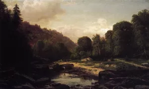 Boy Fishing in Mountain Stream, Mifflin County painting by George Hetzel