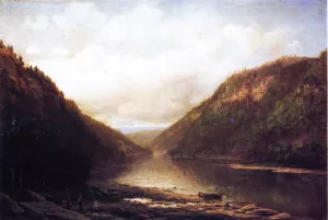 Fishing on the Conemaugh painting by George Hetzel