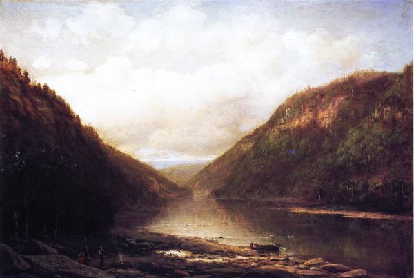 Main Product Photo of Fishing on the Conemaugh Painting by George Hetzel