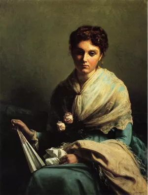Portrait of Miss Helen Leslie Myers Mrs. William Allen by George Hetzel - Oil Painting Reproduction