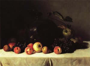 Still Life with Watermelon, Grapes and Apples