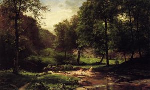 Stream with Field and Grazing Cattle