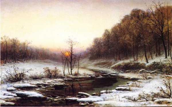 Winter Morning by George Hetzel - Hand-Painted Oil Painting Reproduction