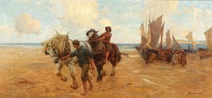 When the boats come in Oil painting by George Hillyard Swinstead