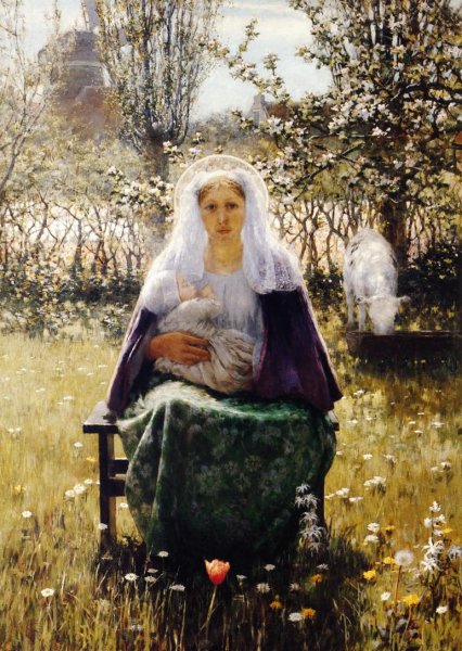 Main Product Photo of Blessed Mother Painting by George Hitchcock