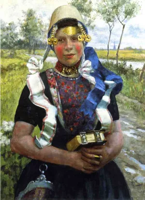 Dutch Finery, A Marken Girl by George Hitchcock - Oil Painting Reproduction