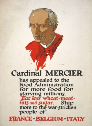 Cardinal Mercier has appealed to the Food Administration for more food for starving millions by George Illian Oil Painting
